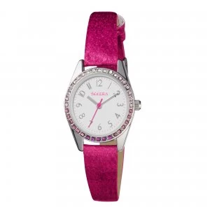 Image of Tikkers Kids Pink Leather Strap Watch