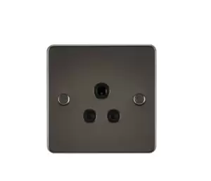 Image of KnightsBridge Flat Plate 5A unswitched socket - gunmetal with Black insert