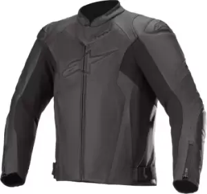 Image of Alpinestars Faster V2 Airflow Motorcycle Leather Jacket, black, Size 56, black, Size 56