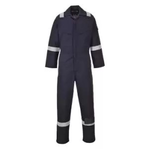 Image of Biz Flame Mens Aberdeen Flame Resistant Antistatic Coverall Navy Blue Medium 34"