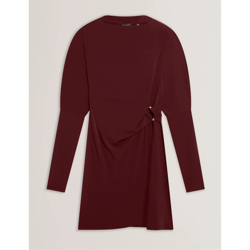 Image of Ted Baker Womens Mini Wrap Dress Oxblood female 8 (XS)