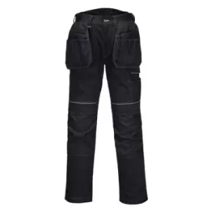 Image of Portwest Mens Holster Stretch Cargo Trousers (30R) (Black)