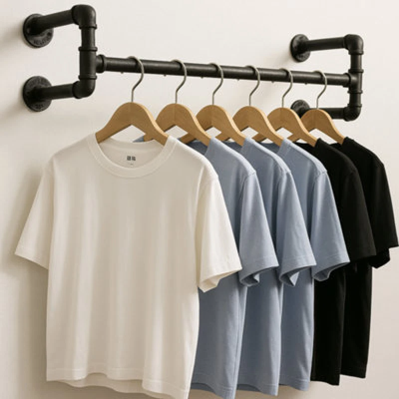 Image of STORVO Industrial Heavy Duty Pipe Wall-Mounted Floating Hanging Rail