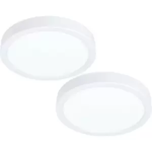 Image of 2 PACK Wall / Ceiling Light White 210mm Round Surface Mounted 16.5W LED 3000K