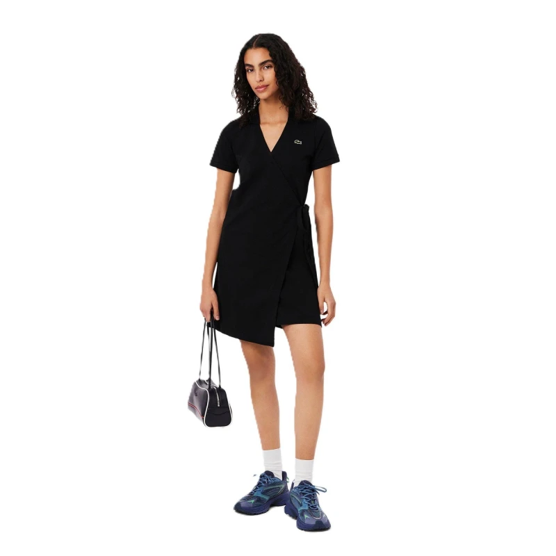 Image of Lacoste Womens Wrap Dress Black female 4 (32)