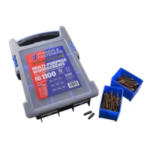 Image of Forgefix XMS21MPSCREW Multi Purpose Wood Screw Kit 1100 Piece