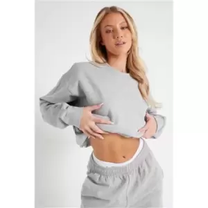 Image of I Saw It First Graphite Ultimate Basic Oversized Crew Neck Sweatshirt - Grey