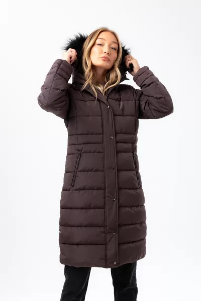 Image of Longline Padded Woven Label Jacket