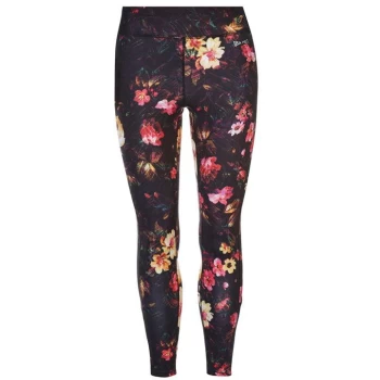 Image of USA Pro Mid Rise Leggings - Black/Floral
