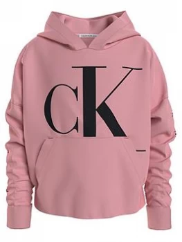 Image of Calvin Klein Jeans Girls Mini Monogram Ck Hoodie - Berry