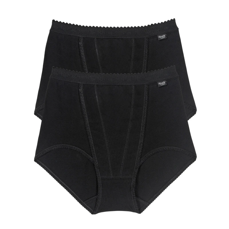 Image of Sloggi Control maxi 2 pack Black 0004 female 18 (2XL)