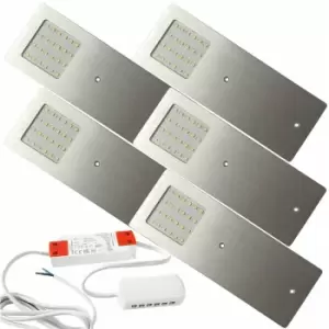Image of 5x aluminium Ultra-Slim Rectangle Under Cabinet Kitchen Light & Driver Kit - Natural White led