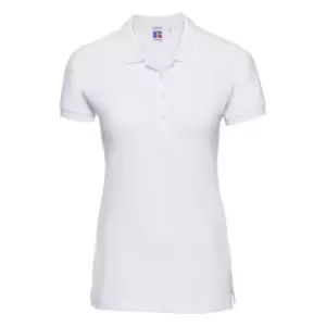 Image of Russell Womens/Ladies Stretch Short Sleeve Polo Shirt (L) (White)