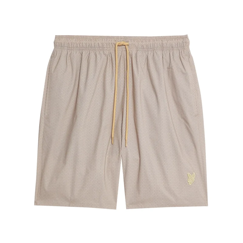 Image of Swim shorts Lyle & Scott Geo Motif Printed Marron Male M