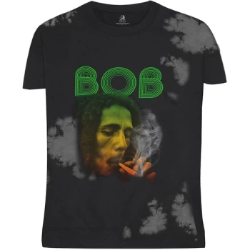 Image of Bob Marley - Smoke Gradient Unisex Medium T-Shirt - Grey