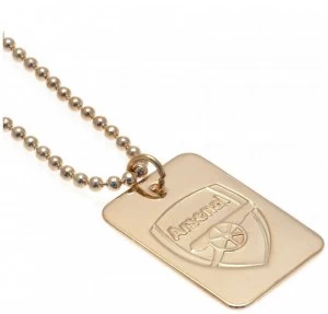 Image of Gold Plated Arsenal Dog Tag & Ball Chain.