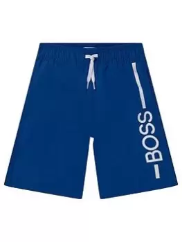 Image of BOSS Boys Logo Swim Shorts - Electric Blue, Electric Blue, Size Age: 12 Years