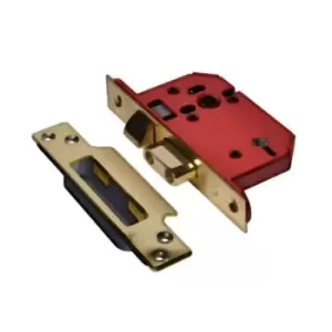 Image of 2294 Mortice Bathroom Lock Polished Brass 76mm 3" Box