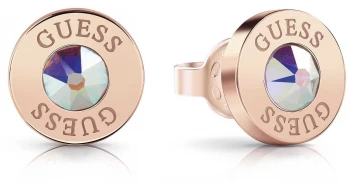 Image of Guess Shiny Crystals Aurora Crystal Earrings Rose Gold Jewellery