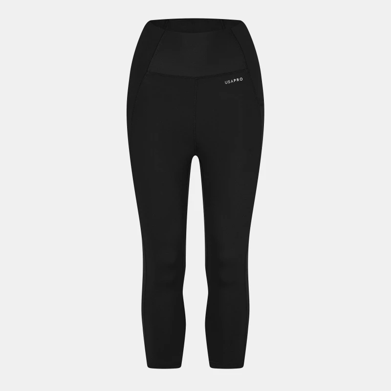 Image of USA Pro USA Pro High Rise Capri Cropped Leggings Ladies Black female 8 (36)
