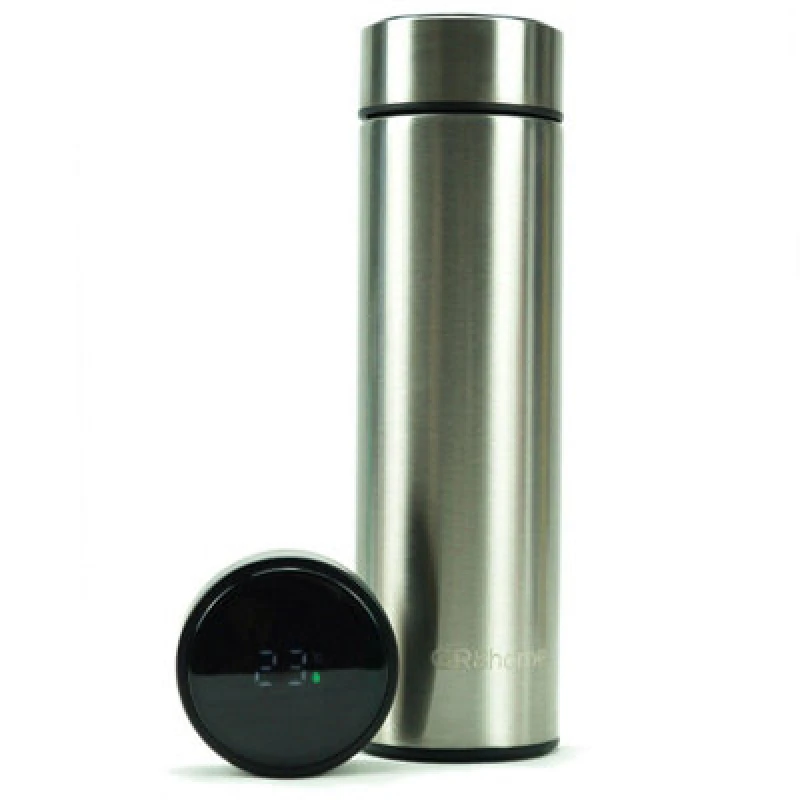 Image of Gr8 Home Smart 500ml Water Bottle Stainless Steel Vacuum Flask With Temperature Display Silver Silver unisex