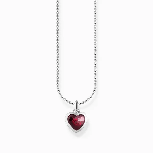 Image of Thomas Sabo Sterling Silver Basics Red Zirconia Necklace KE2268-051-10