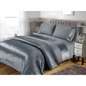 Image of Silver Sparkle Velvet Duvet Set - Single