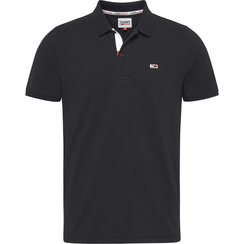 Image of Tommy Hilfiger Hilfiger Slim Fit Polo Mens Short Sleeve Polos XL Black 54654303470