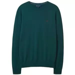 Image of Crew Clothing Mens Organic Cotton Crew Neck Sweater Teal XXL
