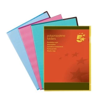 Image of 5 Star Folder Cut Flush Polypropylene Copy-safe Translucent A4 Blue Pack 25