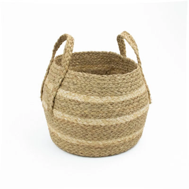 Image of Jvl Natural Belly Basket With Handles