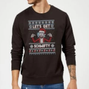 Image of Rick and Morty Lets Get Schwifty Christmas Sweatshirt - Black