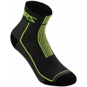 Image of Alpinestars Summer Socks 9 2020: Black/Acid Yellow S Ap17011201047S