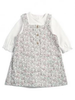 Image of Mamas & Papas Floral Pinny Dress & Top Set Baby Girls