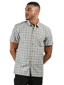Image of Regatta Grey 'Mindano V' Active Check Short Sleeve Shirt - S