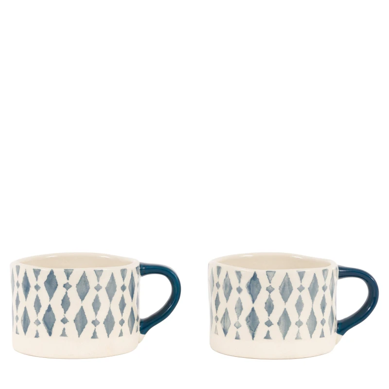 Image of Crossland Grove Poseidon Diamond Print Mugs Blue (4pk), Blue 5.06109E+12