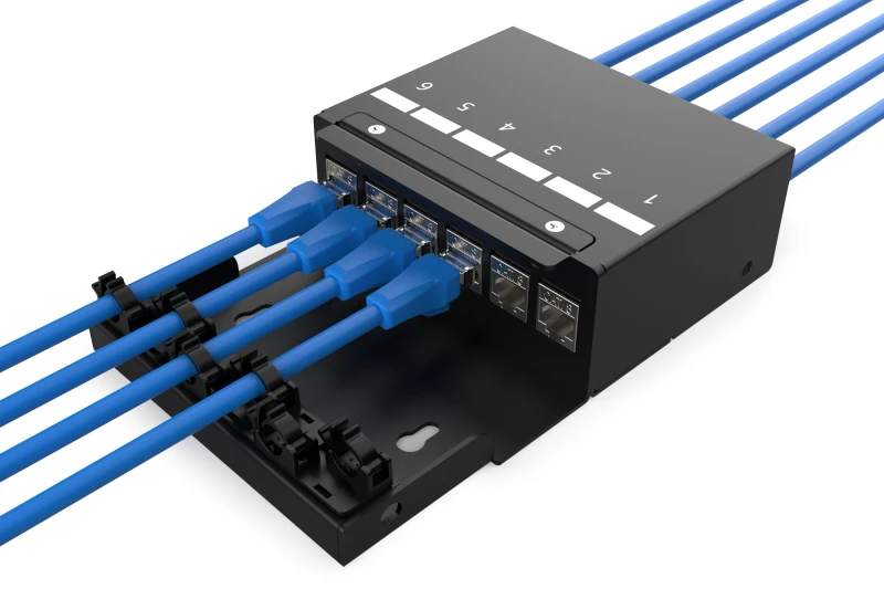 Image of Digitus Consolidation point box. 6-port Keystone modules with intellig