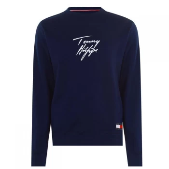 Image of Tommy Bodywear Signature Track Sweatshirt - Navy Blazer