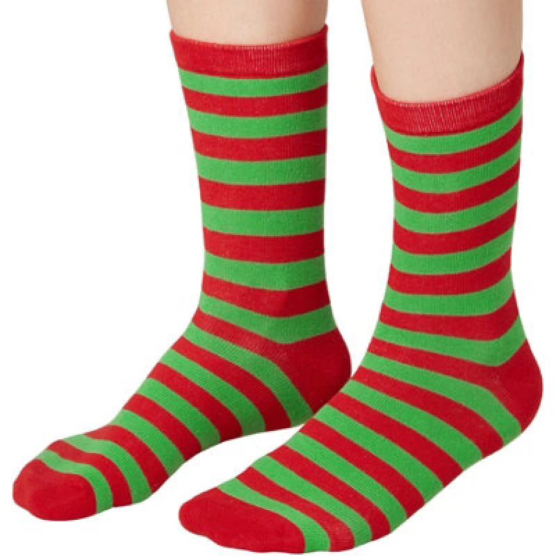 Image of Tectake Striped Christmas Socks Green-Red 43-46 - 303508