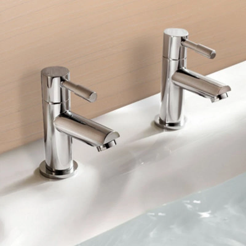 Image of Nes Home Blossom Modern Chrome Single Pair Of Hot And Cold Bath Taps