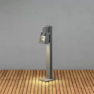 Image of Konstsmide Potenza Outdoor Modern Anthracite Short Bollard, Single GU10, IP54