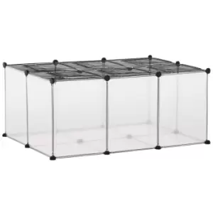 Image of Pawhut Small Pet DIY 22 Panel Playpen For Guinea Pigs/Hamsters - Clear