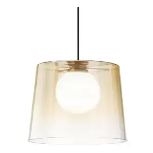 Image of Ideal Lux Fade Dome Pendant Ceiling Light Glass Amber Shade