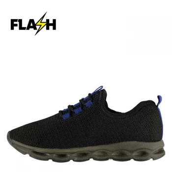 Image of Fabric Flash Run Childrens Trainers - Black/Blue