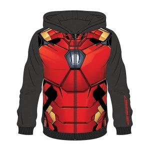 Image of Iron Man - Sublimation Mens Small Full Length Zipper Hoodie - Multi-colour