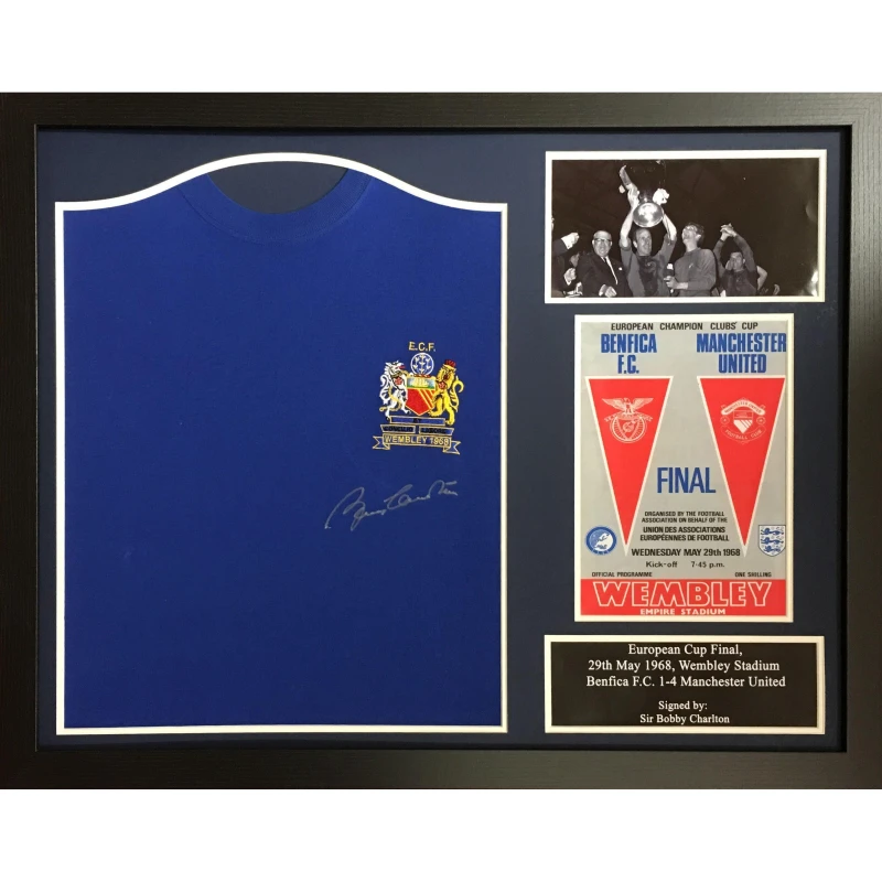 Image of AllStarSignings Ltd Bobby Charlton signed Manchester United 1968 shirt Red unisex One Size