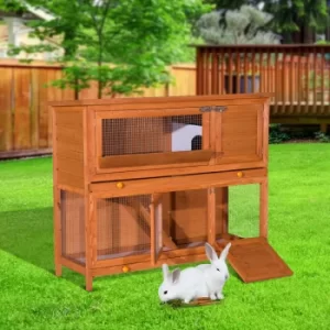 Image of PawHut Rabbit Cage, 100cm H-Sauce yellow