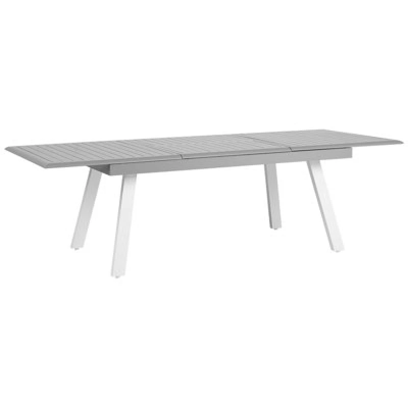 Image of Beliani Extending Garden Dining Table Pereta 175/255cm 100 Cm Metal Light Grey