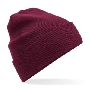 Image of Beechfield Original Cuffed Organic Cotton Beanie (One Size) (Burgundy)
