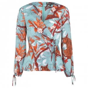 Image of Biba Leopard Wrap Blouse - Printed